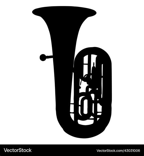 Tuba musical instrument silhouette Royalty Free Vector Image