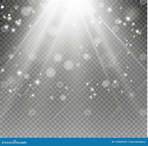 White Glowing Light Burst Explosion On Transparent Background Vector