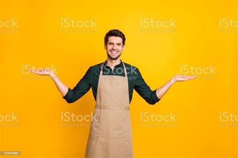 Photo Of Cheerful Positive Attractive Kind Friendly Coffee Maker