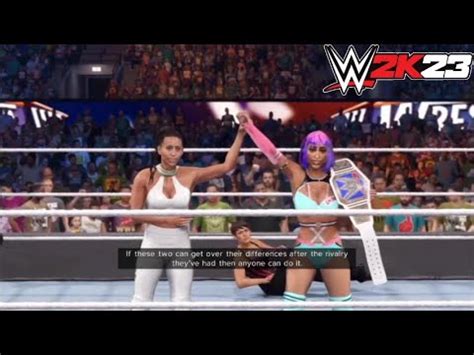 WRESTLEMANIA JUSTINE VS MERCEDES WILD ENDING WWE 2K23 MYRISE