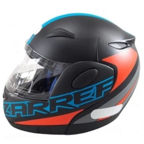 Capacete Taurus Articulado Zarref New Neon Preto Fosco Azul