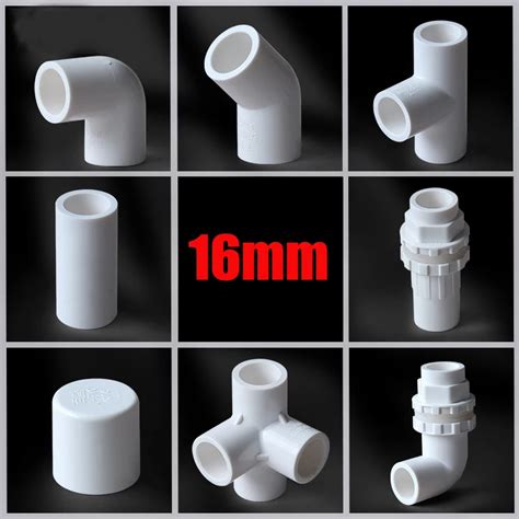 NuoNuoWell Conectores De Tuber A De Agua De PVC Blanco 16MM Recto Codo