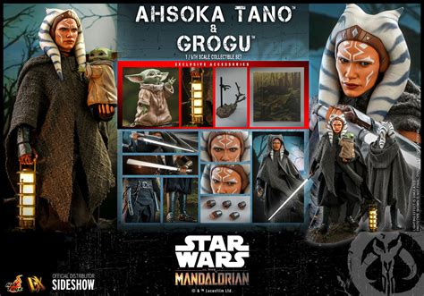 Hot Toys Star Wars The Mandalorian Ahsoka Tano Grogu 1 6 Scale Figure Set The Toys Time Forgot