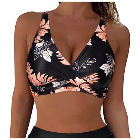Bikini Top For Women Women Lace Up Swimwear Tops Underwire Full Coverage Bikini Top Push Up Swim