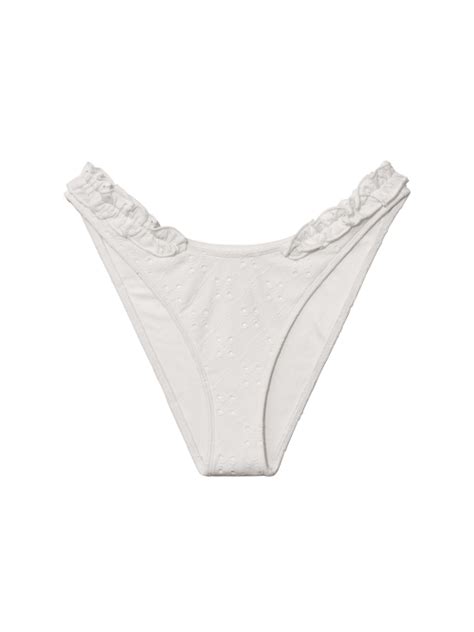 MUSINSA公式 GLOWNY FRILL HIGH CUT BIKINI BOTTOM WHITE