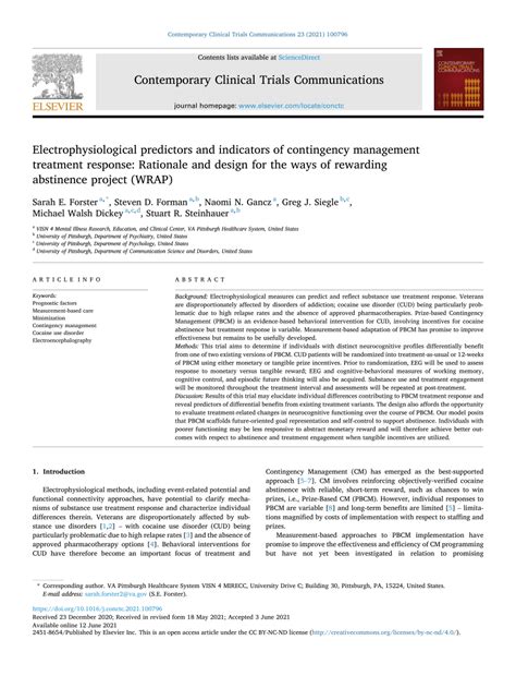 PDF Electrophysiological Predictors And Indicators Of Contingency