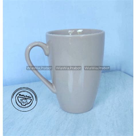 Jual Mug Keramik Porselen Putih Bentuk Corel Ml Gelas Minum V Tahan