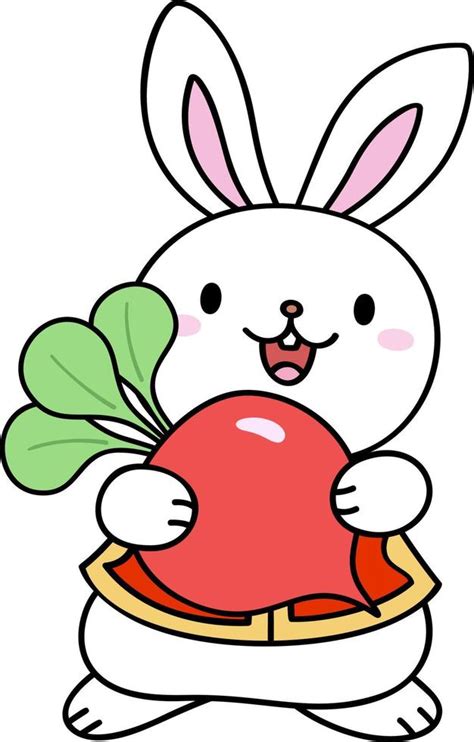 Rabbit Holding Radish 13107524 Vector Art At Vecteezy