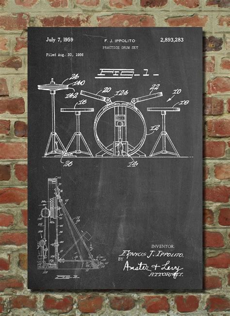 Drum Set Poster Drum Set Patent Drum Set Print By Patentprints Drummer