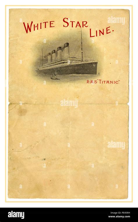 White Star Line Rms Titanic Writing Paper With Letterhead White Star