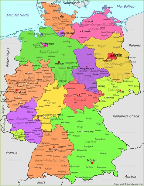 Mapa De Alemania Plano Alemania AnnaMapa