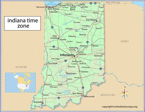 Indiana Time Zone Map With Cities – EHTN