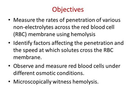 Bio Lab Permeability Of The Red Blood Cell Ppt Video Online