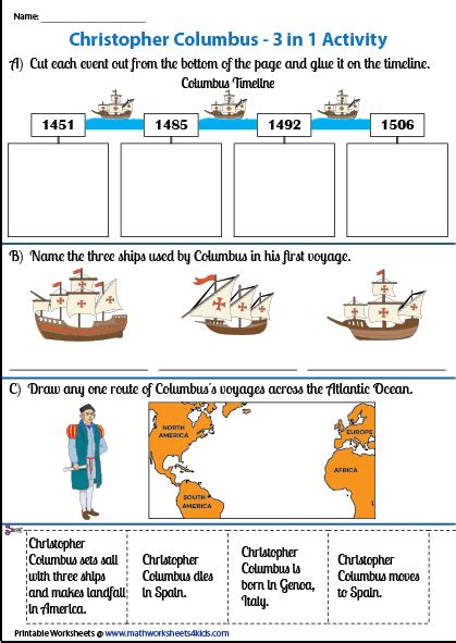 Christopher Columbus Worksheet