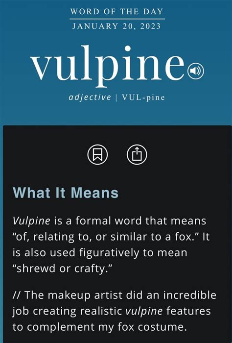 Word Of The Day January Vulpinee Adjective I Pine What It