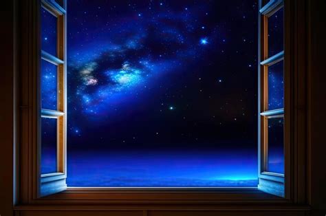 Premium AI Image | Window view of outer space Through the window frame