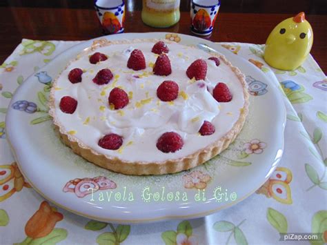 Crostata Primaverile Con Crema Alla Panna E Lamponi Tavola Golosa Di Gio