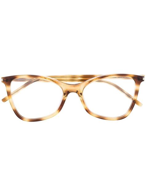 Saint Laurent Jerry Tortoise Shell Square Frames Brown Editorialist