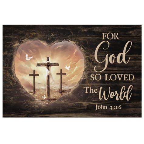 For God So Loved The World John 316 Bible Verse Wall Art Christian