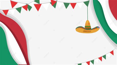 Mexican Flag Bunting Mexico National Flag Watercolor PNG Transparent