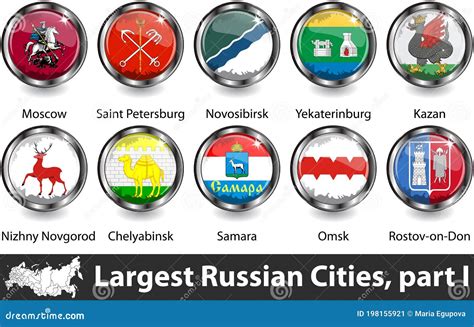 Flags Russian Cities Stock Illustrations 8 Flags Russian Cities Stock