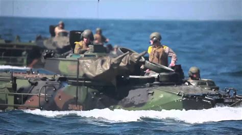 Marine Amphibious Assault Vehicles Aav 7a1 In Action Part 1 Of 3 Youtube