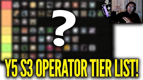 OPERATOR TIER LIST RAINBOW SIX SIEGE 2020 Y5 S3 SHADOW LEGACY YouTube