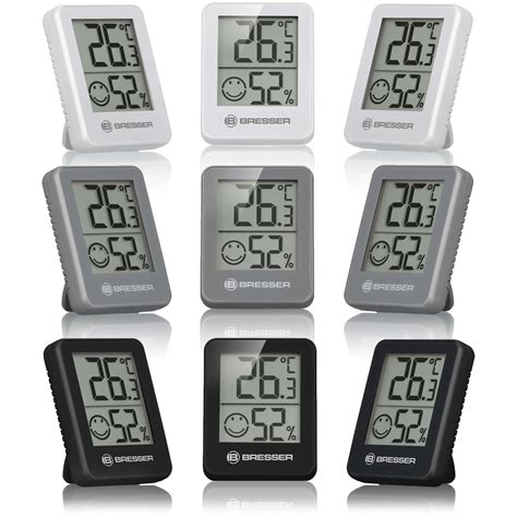 Bresser Climatemp Thermo Hygrometer Indikator Er Set Grau