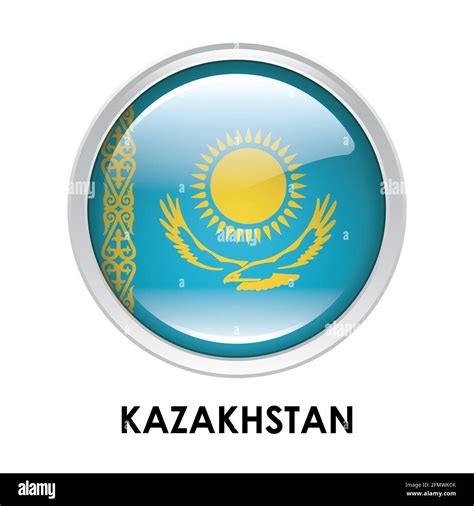 Round Flag Of Kazakhstan Stock Photo Alamy