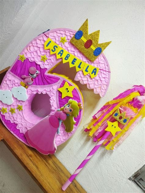 Piñata numero princesa peach Peach mario bros Peach party Princess