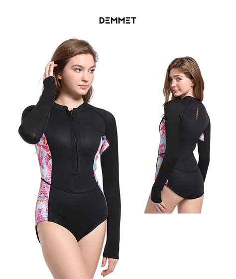 Hot Woman Diving Bikin Suit Mm Mm Neoprene Wetsuit Equipment Pink Long Sleeve Bikini Women