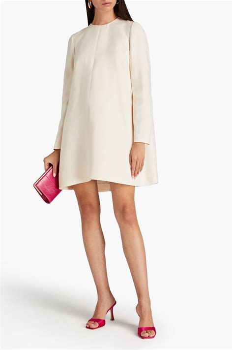 VALENTINO GARAVANI Pleated Wool And Silk Blend Crepe Mini Dress THE