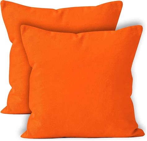 Encasa Homes Housses De Coussin Lot De X Cm Orange Doux