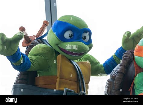 Teenage Mutant Ninja Turtles Character Leonardo Visits One World Observatory In New York On July