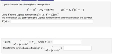 Solved Point Consider The Following Initial Value Chegg