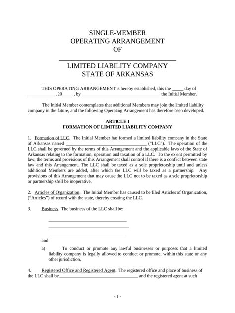 Arkansas Llc Operating Agreement Fill Out Sign Online DocHub