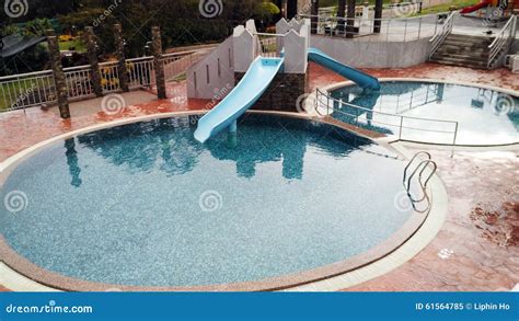 Swimming Pool for Children with Playground Stock Image - Image of ...