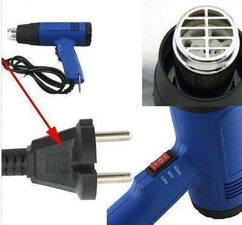 Heat Gun Hot Air Dual Temperature Nozzles Power Tool W Heater Temp Gun