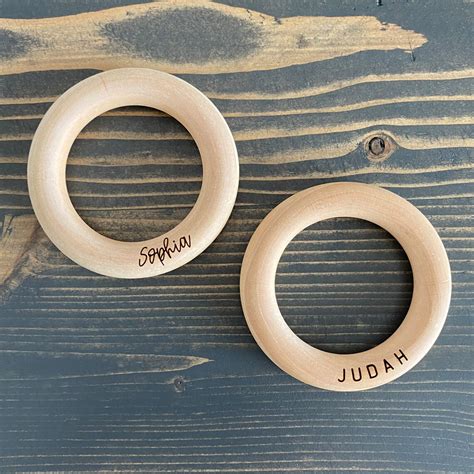 Personalized Wood Teether Wood Teething Ring With Name Etsy