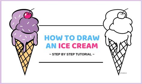 How To Draw An Ice Cream In Steps Drawing Tutorial Craftsonfire