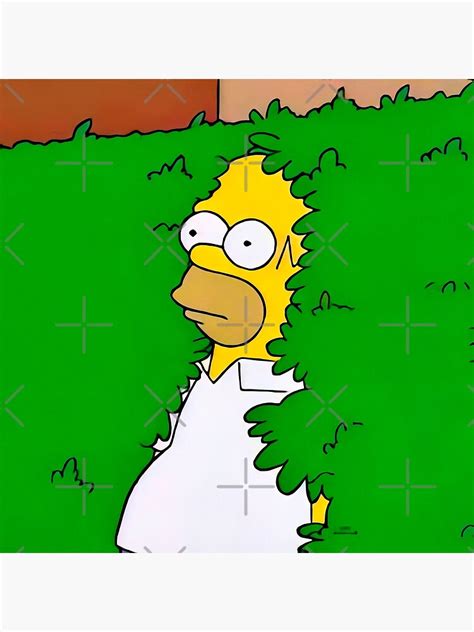 Homer In The Bushes Meme Poster For Sale By Catoro Redbubble