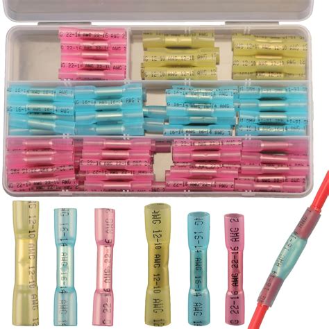 Feggizuli 115pcs Heat Shrink Butt Connectors Kit, Waterproof Butt ...