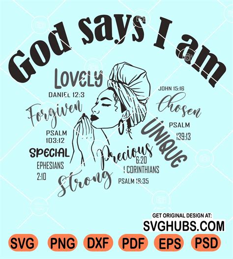 God Says I Am Lovely Svg Praying Woman Svg Woman Clipart S Vg