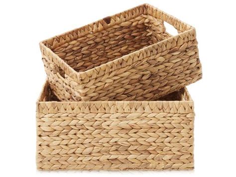 Casafield Set Of Water Hyacinth Storage Baskets With Handles