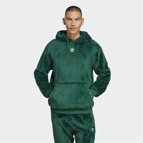 adidas Essentials+ Fluffy Fleece Hoodie - Green | Free Shipping with ...