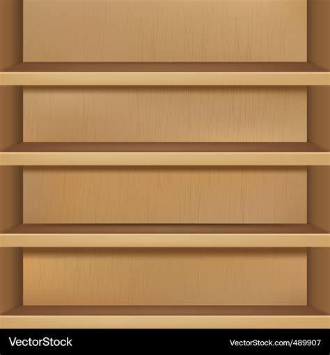 Wooden empty bookshelf Royalty Free Vector Image