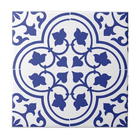 Blue White Pattern Ceramic Tile Zazzle