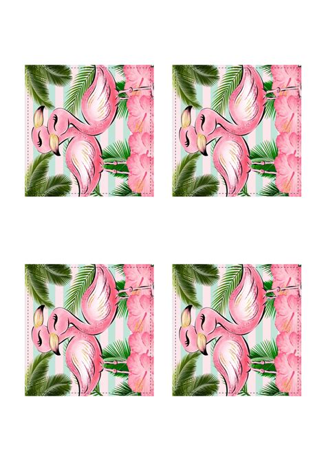 Adesivo Tubete Flamingo Rosa E Verde OrigamiAmi