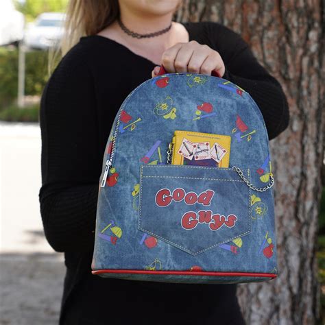 Exclusive Loungefly Childs Play Good Guys Chucky Denim Mini Backpack