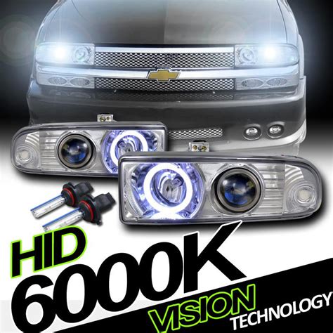 Buy Angel Eye Halo Projector Chrome Head Lights Lamps Hid S